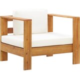 The Living Store Vrtni stol z blazino krem trden akacijev les - Vrtni Stol, (21471765) Cene