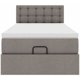  Otomanski krevet s madracem smeđesivi 90x200 cm tkanine | shoptok.hr