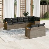  8-dijelni set vrtnih sofa od poliratana s jastucima sivi | shoptok.hr