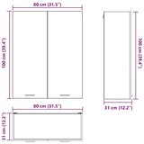  Viseča omarica s polico Riga Betonsko siva 80 x 31 x 100 cm | Shoptok.si