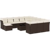  13-dijelni set vrtnih sofa s jastucima smeđi od poliratana | shoptok.hr