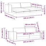 vidaXL Dnevni kauč na krevet 2-u-1 Krem 245x150x60.5 cm Tkanina | shoptok.hr