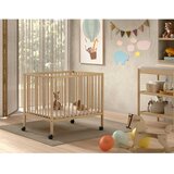 Vipack Putni krevetić od masivne bukve s podesivom visinom/na kotačićima 95x75 cm u prirodnoj boji Dino – | shoptok.hr
