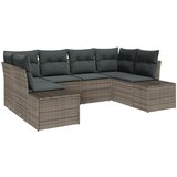 vidaXL set od 6 komada vrtnog kauča s jastučićima sivo poli ratan | shoptok.hr