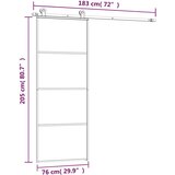  Klizna vrata s priborom 76 x 205 cm od ESG stakla i aluminija | Eponuda.com