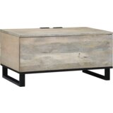 vidaXL Stolić za kavu Bijela, Crna 80 x 50 x 40 cm masivno drvo manga | shoptok.hr