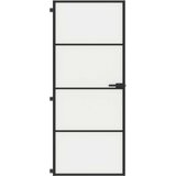 Sobna vrata tanka crna 83 x 201 5 cm kaljeno staklo i aluminij | shoptok.hr