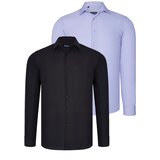 Dewberry DUAL SET G726 MENS SHIRTS-BLACK-LILAC | shoptok.hr