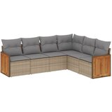 Maison Chic Seti vrtnega pohištva - Vrtna garnitura - Vrtni pohištvo set 6-delna z blazinami bež poli ratan, (21813240) | Shoptok.si