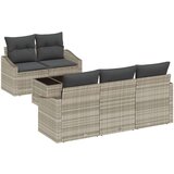  Set od 6 vrtnih sofas s jastučićima svjetlosiva ratan | shoptok.hr