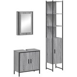  3-dijelni set kupaonskog namještaja siva boja hrasta drveni | shoptok.hr