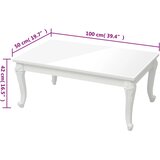  Stolić za kavu sjajni bijeli 100 x 50 x 42 cm konstruirano drvo | shoptok.hr