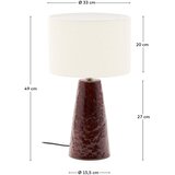 Kave Home Crvena/bijela stolna lampa s tekstilnim sjenilom (visina 49 cm) Drava – | shoptok.hr