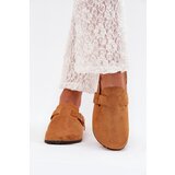 Boto Ladies Clogs and On Cork Platform With Buckle Camel Klarae | Shoptok.si