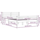  Posteljni okvir bel iz trdnega lesa 135x190 cm 4FT6, (20643086) | Shoptok.si
