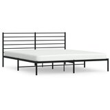 Maison Chic Kovinski Posteljni okvir - Dvoposteljna postelja - Zakonska postelja z vzglavjem črn 183x213 cm, (21693265) | Shoptok.si