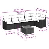  Vrtni set od 7 dijelova s jastucima, crni poliratan | shoptok.hr