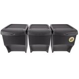 Orion Črni plastični koši za smeti za ločevanje odpadkov v kompletu 3 ks 3x22 l – | Shoptok.si