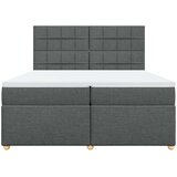 vidaXL Krevet s oprugama i madracem tamnosivi 200 x 200 cm od tkanine | shoptok.hr