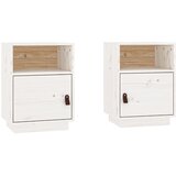  Noćni ormarići 2 kom bijeli 40 x 34 x 55 cm od masivne borovine | shoptok.hr