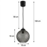 Brilagi LED luster na sajli R GLASS 1xE27/60W/230V prečnik 18 cm crna/zadimljeno-siva | Eponuda.com