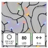  LED božična veriga, 8 m, zunanja in notranja, večbarvna, časovnik | Shoptok.si