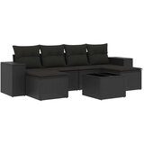  7-dijelni set vrtnih sofa od poliratana s jastucima crni | shoptok.hr
