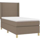  Krevet box spring s madracem LED smeđesivi 90x200 cm tkanina | shoptok.hr
