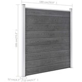  Vrtna ograda od WPC-a 1218 x 186 cm siva | shoptok.hr