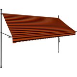 Tenda na ručno uvlačenje s LED svjetlom 300 cm narančasto-smeđa | Eponuda.com
