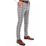 DStreet Light gray UX3704 checkered men's chino trousers | Shoptok.si