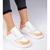 Gemre White and orange sports sneakers made of eco-leather Lavilia Cijene