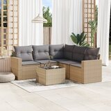 vidaXL 6-dijelni set vrtnih sofa s jastucima bež od poliratana Cijene