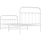  Metalni okvir kreveta uzglavlje i podnožje bijeli 100x190 cm | Eponuda.ba
