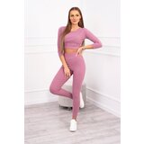 Kesi Ribbed set dark pink Cene
