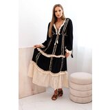 Kesi Włoski Women's boho dress with lace black | shoptok.hr