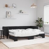  Dnevni krevet na razvlačenje s madracima crni 80x200 cm baršun | shoptok.hr