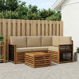  Set vanjskih sofa 5 pcs Prirodna i bež 59 x 59 x 37 cm | Eponuda.com