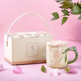  keramična skodelica z roza vrtnico in pokrovom – 450 ml - home warming - dan žena | Shoptok.si