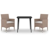  3-dijelni vrtni blagovaonski set s jastucima poliratan i staklo | shoptok.hr