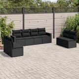  8-dijelni set vrtnih sofa od poliratana s jastucima crni Crna 65.5 x 62 x 69 cm | shoptok.hr