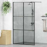  Zid za walk-in tuš Crna 115 x 195 cm Staklo otporno na udarce | shoptok.hr
