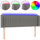 Maison Chic led posteljno vzglavje - vzglavna omarica - nočna omarica temno sivo 147x16x78/88 cm blago, (21710238) Cene