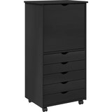  Mobilni ormar Crna 53 x 39 x 103 cm Čvrsto borovo drvo | Eponuda.com