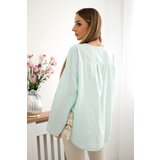 Kesi Włoski Shirt blouse with an embroidered pattern mint | shoptok.hr