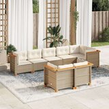 vidaXL 8-dijelni set vrtnih sofa od poliratana s jastucima bež | shoptok.hr
