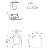 Vitra 7041-083-6285 Integra viseča brezrobna WC školjka z WC desko s počasnim zapiranjem | Shoptok.si