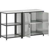 vidaXL Kuhinjski set za pohranu 2 pcs Srebrna 150 x 50 x 92 cm | shoptok.hr