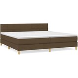  Krevet s oprugama i madracem tamnosmeđi 200x200 cm od tkanine | shoptok.hr