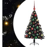 vidaXL Umjetna preddekorirana božićna jelka Črna 120 cm PVC | Shoptok.si